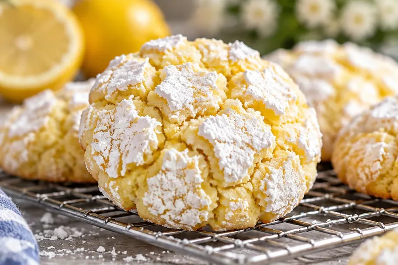 Easy Lemon Crinkle Cookies Recipe, ready to serve