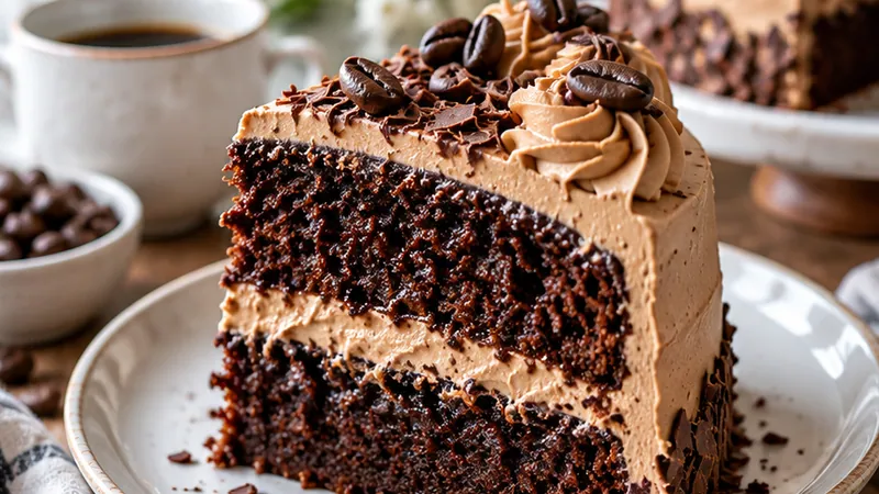 Easy Moist Chocolate Cake with Coffee Buttercream