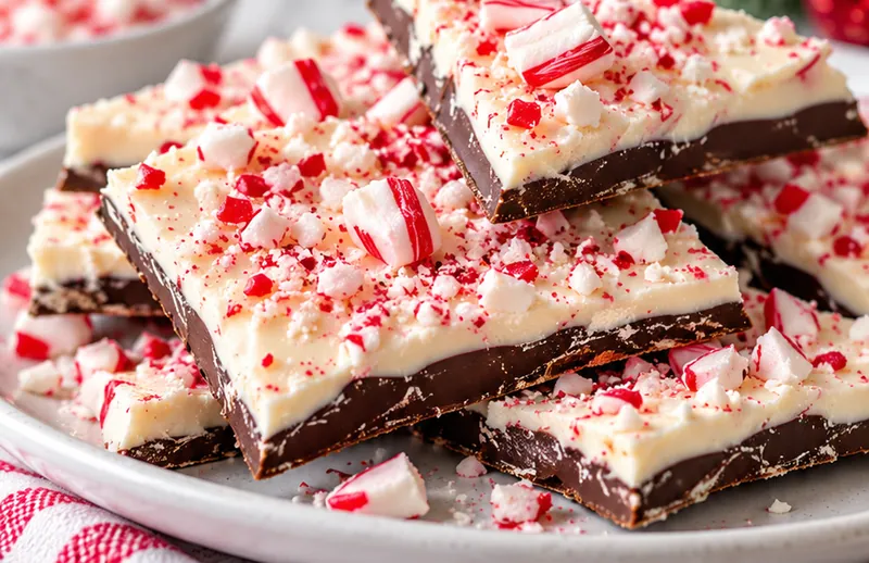 Easy Peppermint Bark, ready to serve