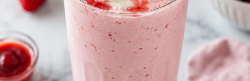 Strawberry Vanilla Bean Milkshake, ready to serve