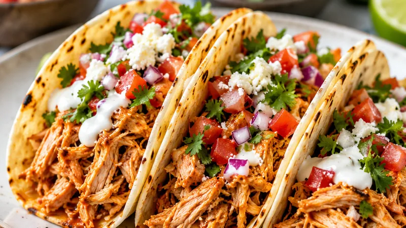 Easy Summer Crockpot Chicken Tacos