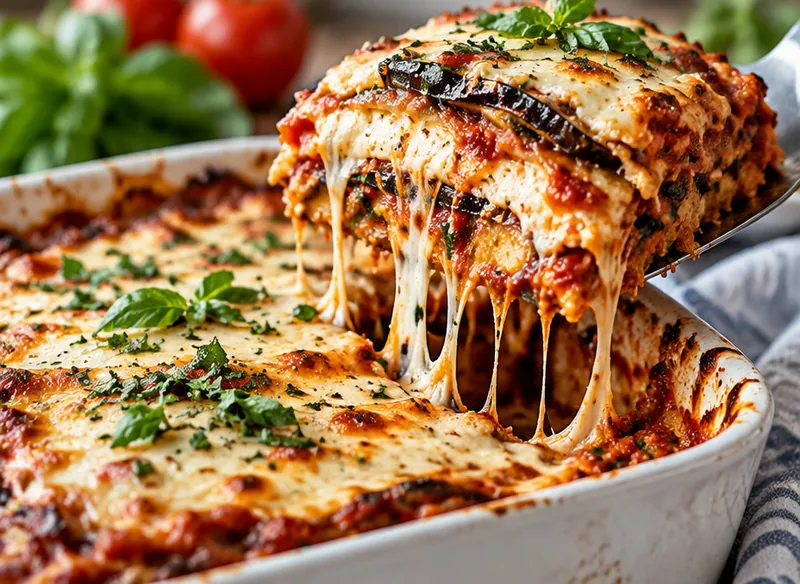 Eggplant Lasagna Recipe, ready to serve