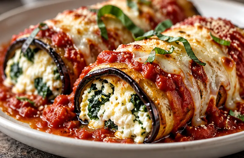 Eggplant Rollatini Recipe, ready to serve