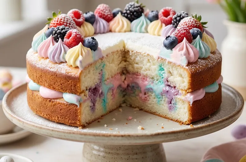 Easy Easter Poke Cake Recipe, ready to serve