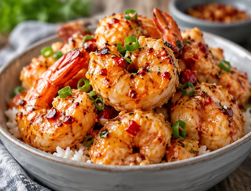 Firecracker Shrimp Recipe, ready to serve