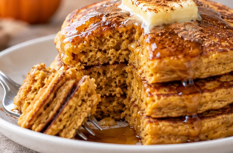 Fluffy Pumpkin Pancakes for Fall Mornings, ready to serve