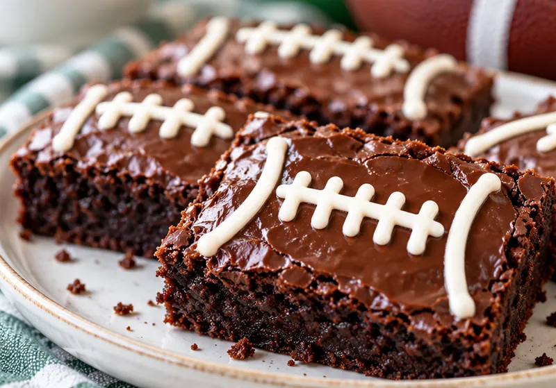 Football Brownies, ready to serve