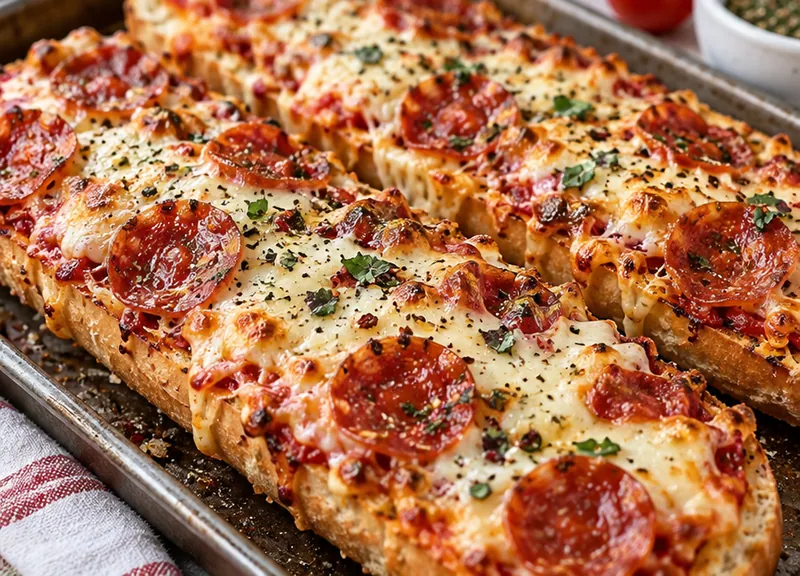 French Bread Pizza Recipe, ready to serve
