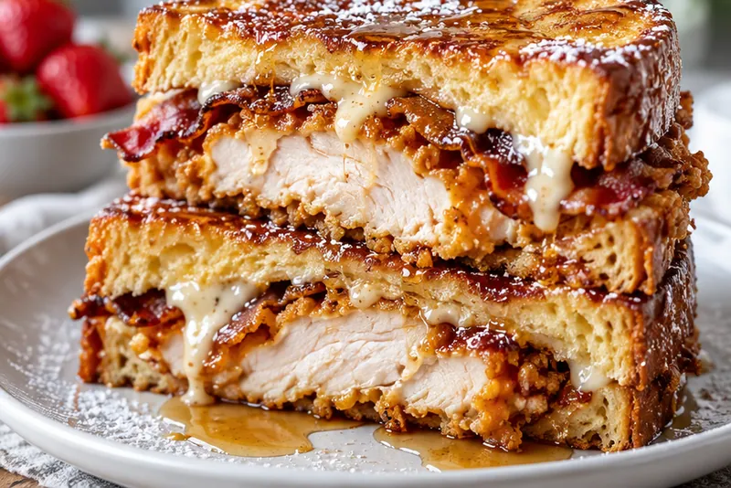 French Toast Chicken Sandwich, ready to serve