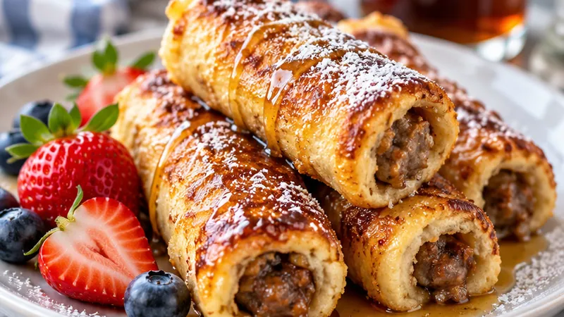French Toast Sausage Roll Ups