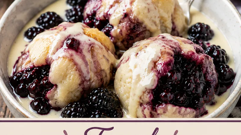 Fresh Blackberry Dumplings with Vanilla Sauce