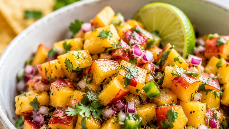Fresh Peach Salsa for Tacos, Chips & Grilled Chicken