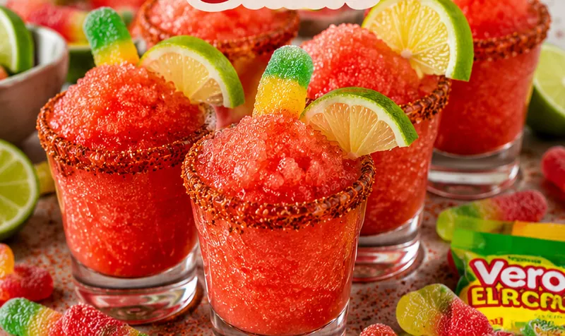 Frozen Mexican Candy Shot Slush, ready to serve