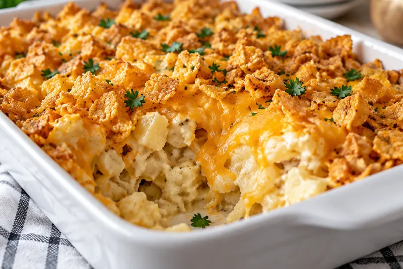 Funeral Potatoes Recipe, ready to serve