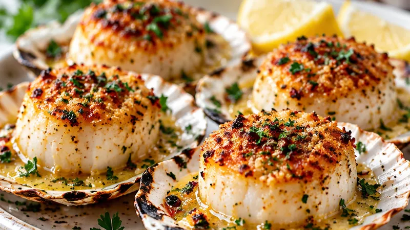 Garlic Butter Baked Scallops Recipe