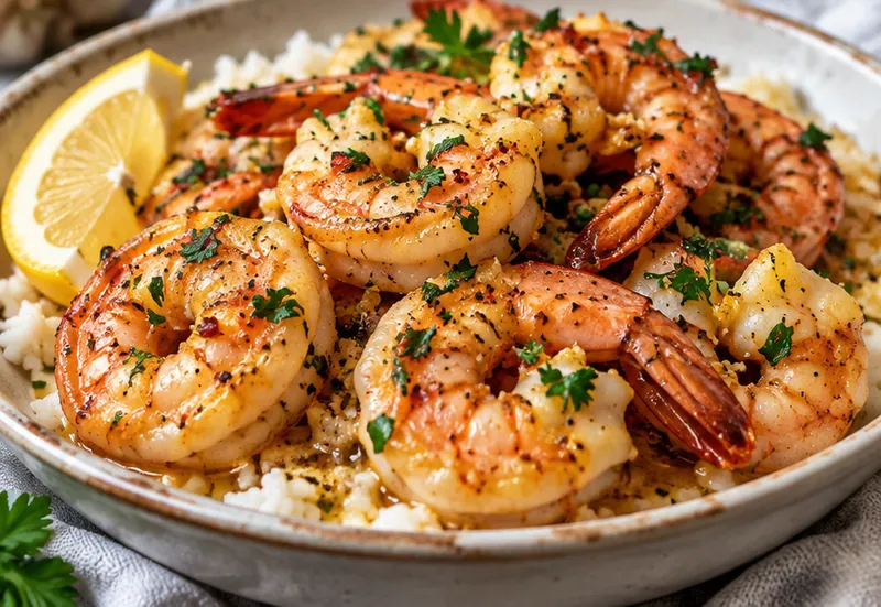 Garlic Butter Shrimp Recipe, ready to serve