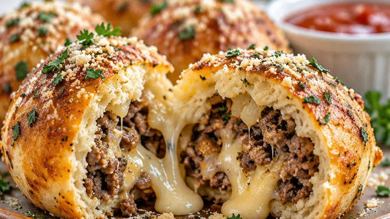 Garlic Parmesan Cheeseburger Bombs Recipe