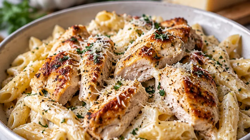 Garlic Parmesan Chicken Pasta Recipe