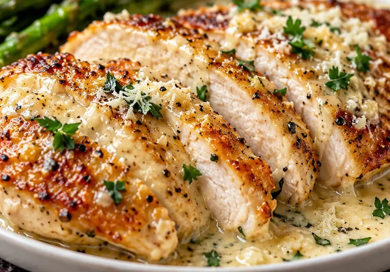 Garlic Parmesan Chicken Recipe, ready to serve