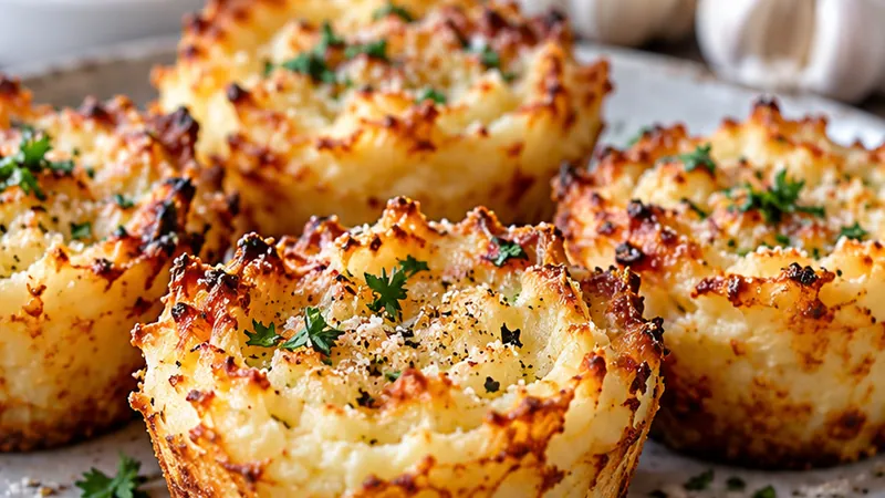 Garlic Parmesan Mashed Potato Cups