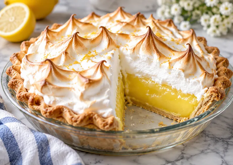 Grandma's Lemon Meringue Pie Recipe, ready to serve