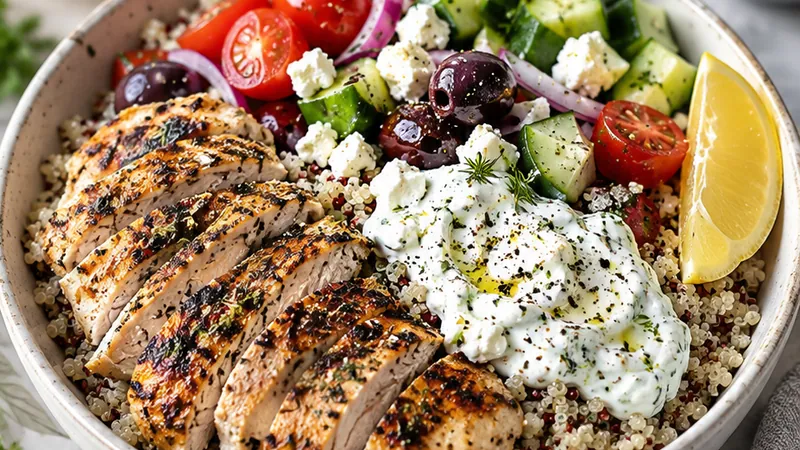 Greek Chicken Quinoa Bowl Recipe