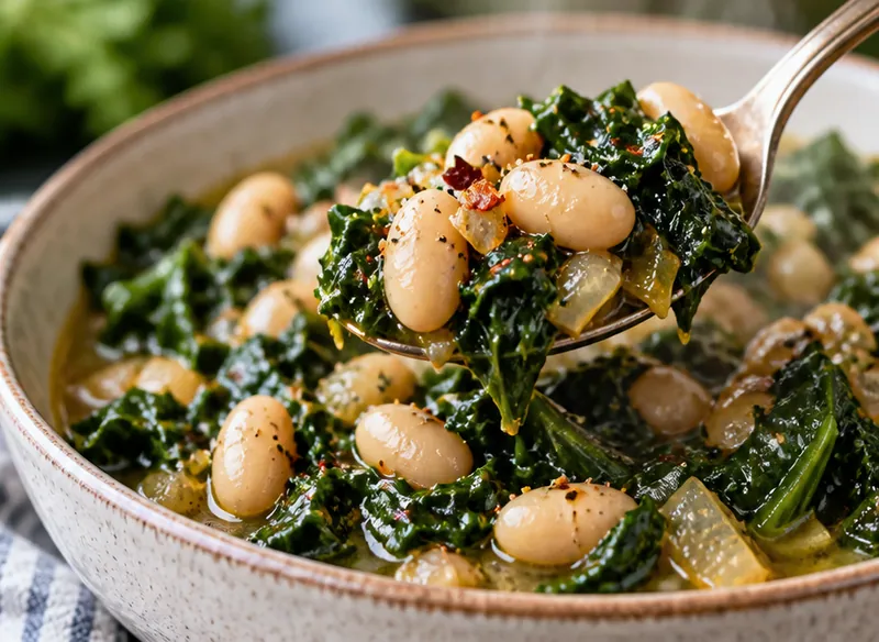 Greens and Beans Recipe, ready to serve