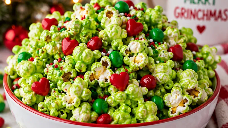 Grinch Popcorn Festive Holiday Treat Recipe
