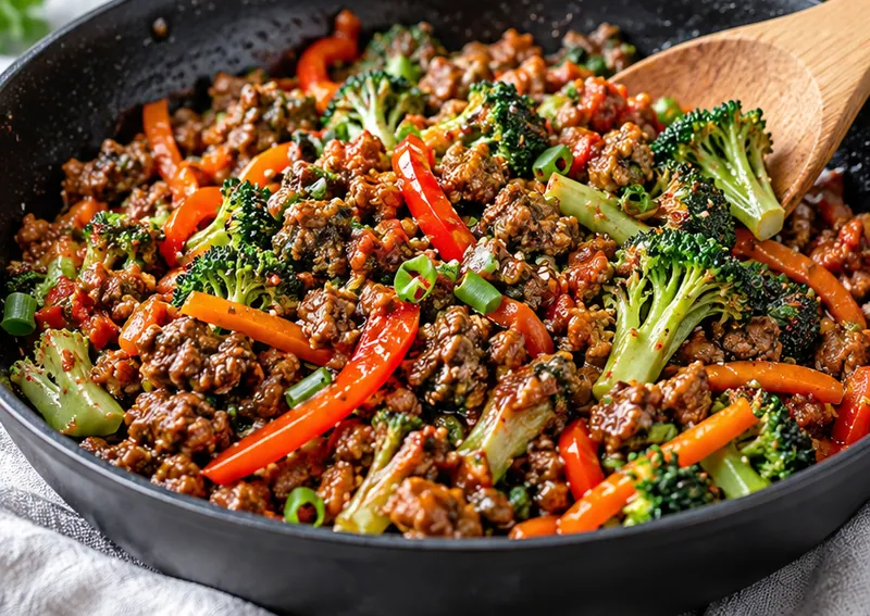 Ground Beef Stir Fry Recipe, ready to serve