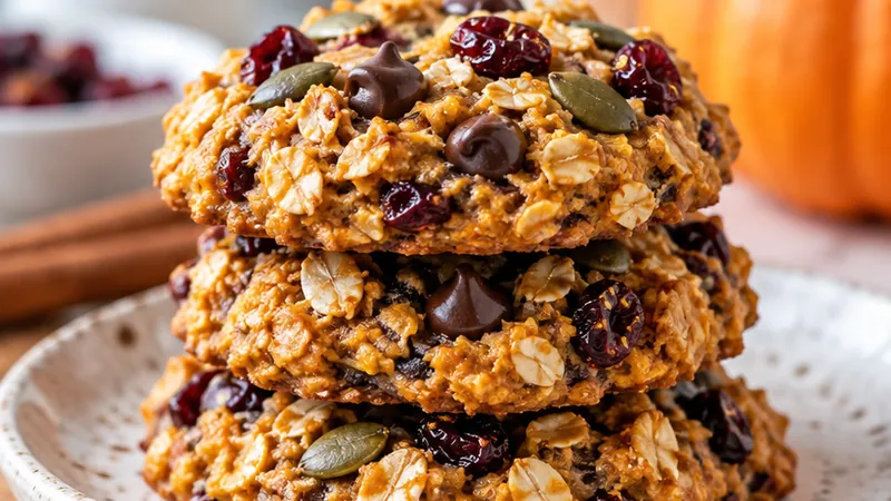Healthy Pumpkin Oatmeal Breakfast Cookies