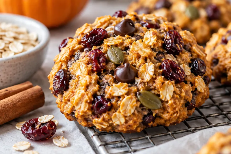 Healthy Pumpkin Oatmeal Breakfast Cookies, ready to serve