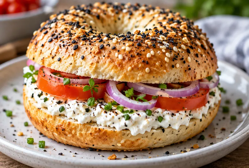 High Protein Cottage Cheese Bagels, ready to serve