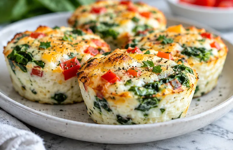 High Protein Egg White Bites, ready to serve