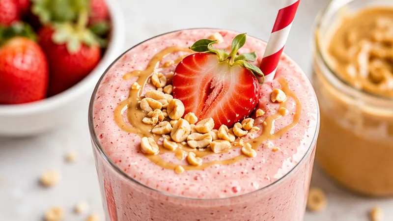 High-Protein Strawberry Peanut Butter Shake