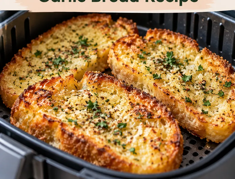 Homemade Air Fryer Garlic Bread, ready to serve