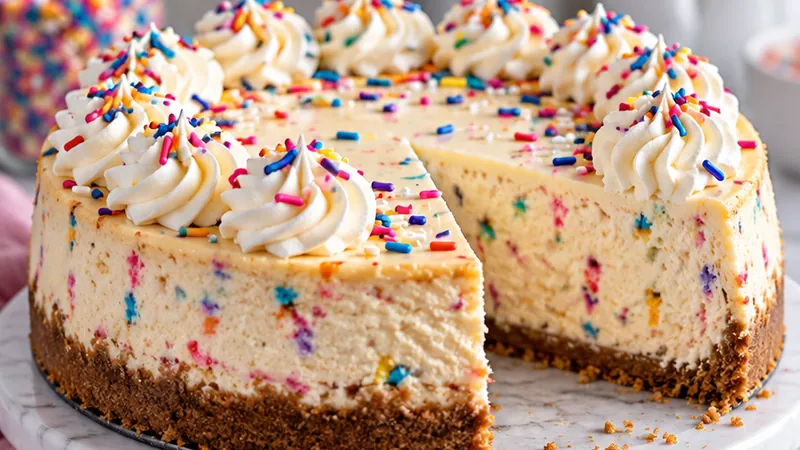 Homemade Cake Batter Cheesecake