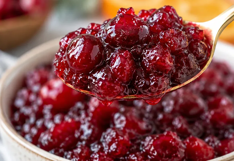 Homemade Cranberry Sauce, ready to serve