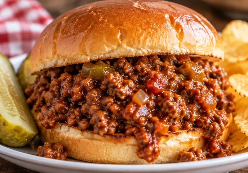 Homemade Sloppy Joes, ready to serve