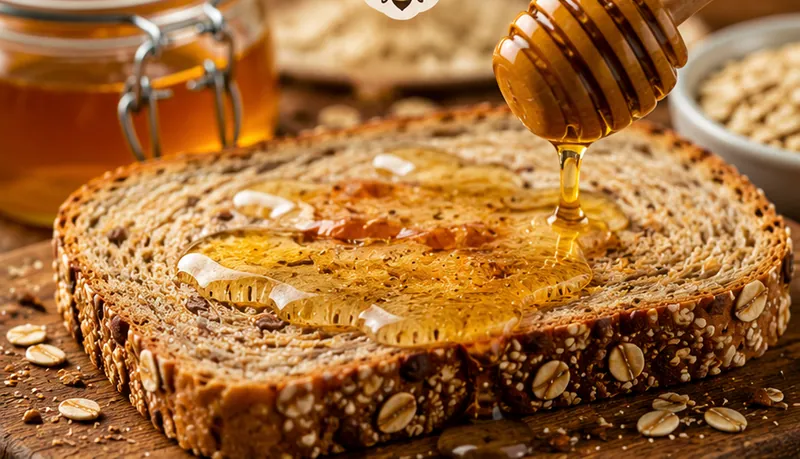 Honey Ezekiel Bread, ready to serve