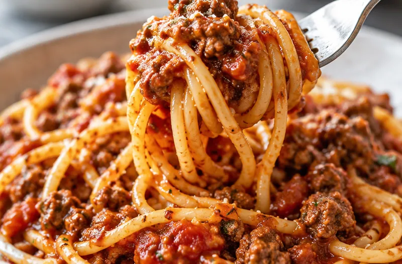 Instant Pot Spaghetti and Meat Sauce Recipe, ready to serve