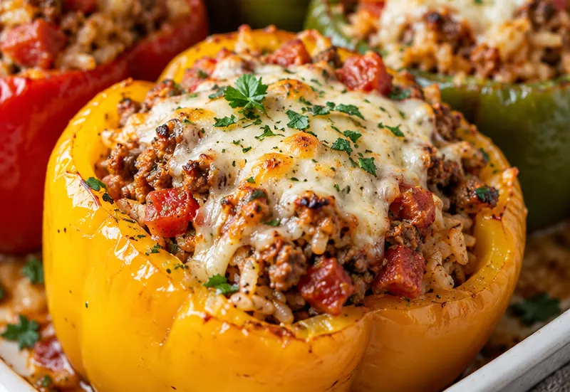 Italian Stuffed Peppers Recipe, ready to serve