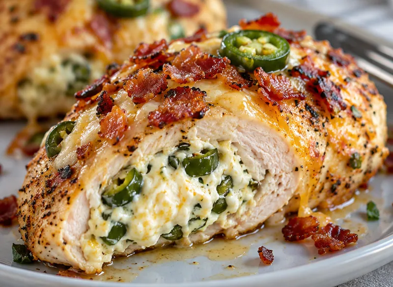 Jalapeño Popper Chicken Recipe, ready to serve