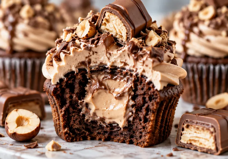 Kinder Bueno Cupcakes, ready to serve
