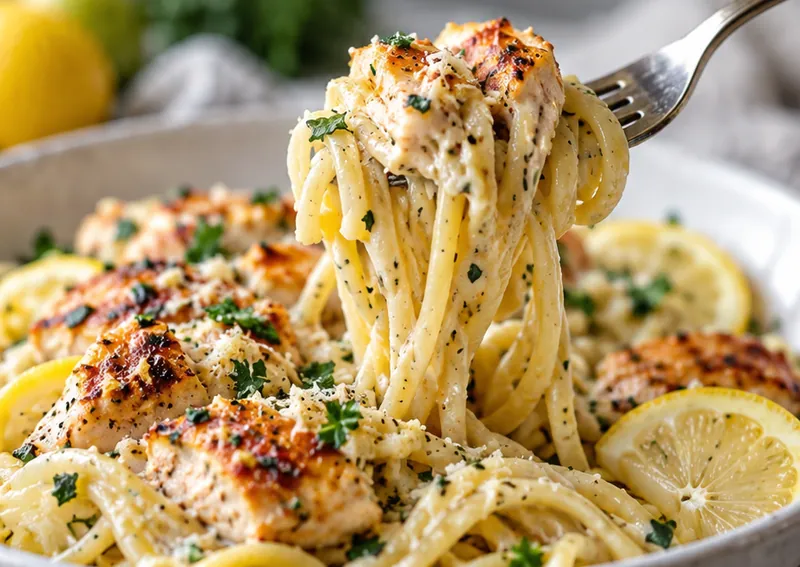 Lemon Chicken Pasta Recipe, ready to serve