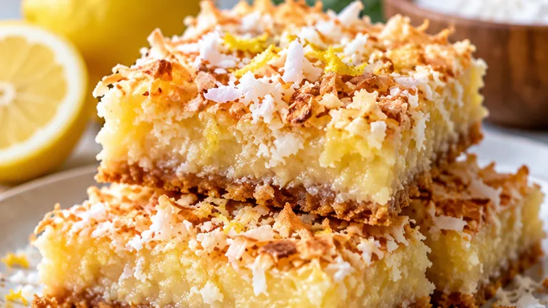Lemon Coconut Sticky Butter Bars