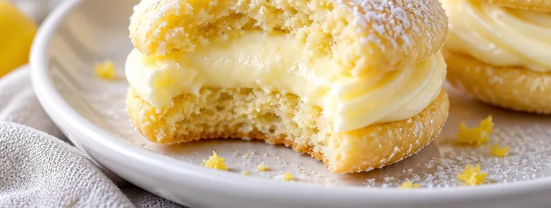 Lemon Cookies with Lemon Cream, ready to serve