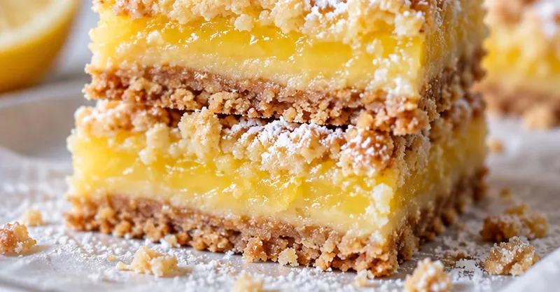 Lemon Crumb Bars Recipe, ready to serve