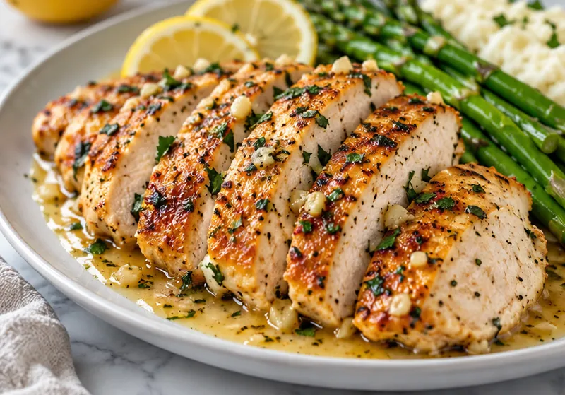 Lemon Garlic Chicken Recipe, ready to serve