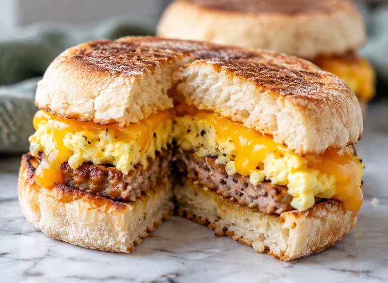 Make Ahead Freezer Breakfast Sandwiches, ready to serve
