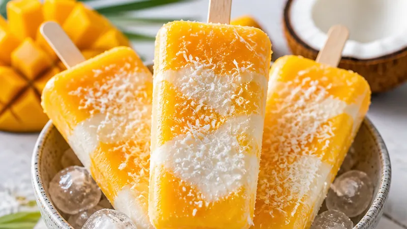 Mango Coconut Popsicles